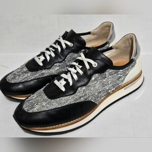 Aquatalia Tweed by Marvin K. 'Nahla' Women's Sneaker Black Leather Size 9